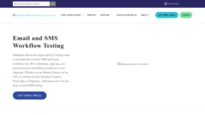 Screenshot preview of mailinator.com