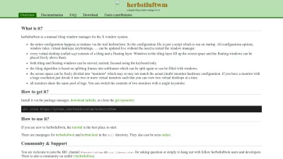 Screenshot preview of herbstluftwm.org