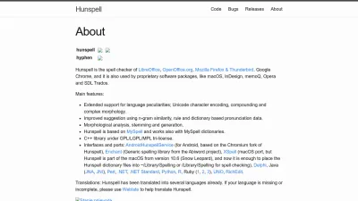 Screenshot preview of hunspell.github.io