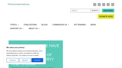 Screenshot preview of centreformentalhealth.org.uk