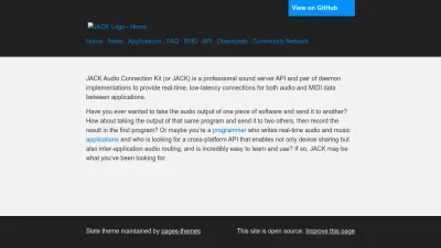 Screenshot preview of jackaudio.org