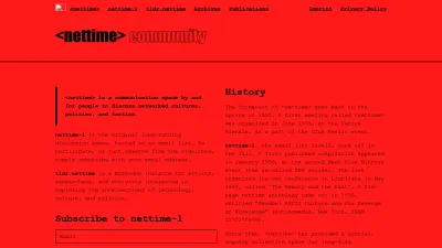 Screenshot preview of nettime.org