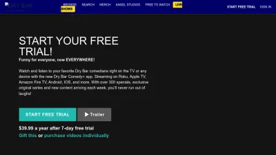 Screenshot preview of drybarcomedy.com