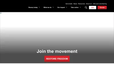 Screenshot preview of antislavery.org