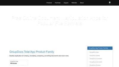 Screenshot preview of products.groupdocs.app