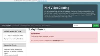 Screenshot preview of videocast.nih.gov