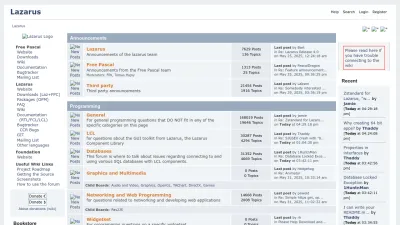 Screenshot preview of forum.lazarus.freepascal.org