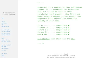 Screenshot preview of requirejs.org