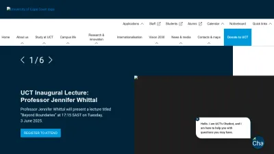 Screenshot preview of uct.ac.za