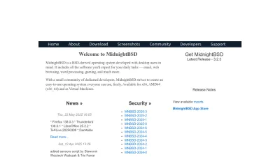 Screenshot preview of midnightbsd.org