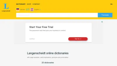 Screenshot preview of en.langenscheidt.com
