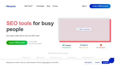 Screenshot preview of mangools.com