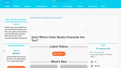 Screenshot preview of kidzworld.com
