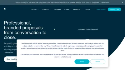 Screenshot preview of proposify.com