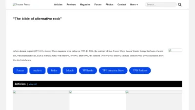 Screenshot preview of trouserpress.com