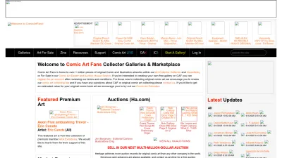 Screenshot preview of comicartfans.com