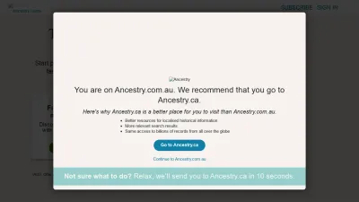 Screenshot preview of ancestry.com.au