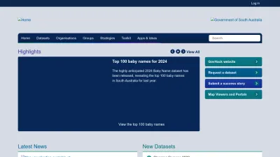 Screenshot preview of data.sa.gov.au