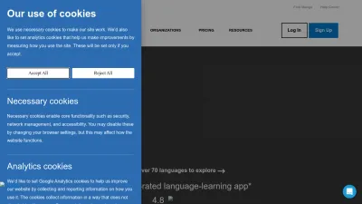Screenshot preview of mangolanguages.com