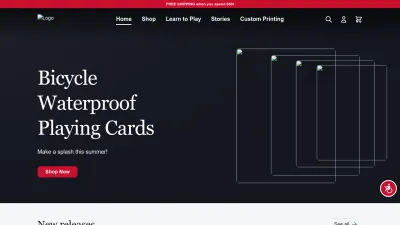 Screenshot preview of bicyclecards.com