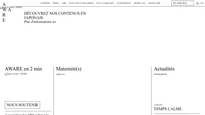 Screenshot preview of awarewomenartists.com