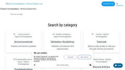 Screenshot preview of knowledge.digicert.com