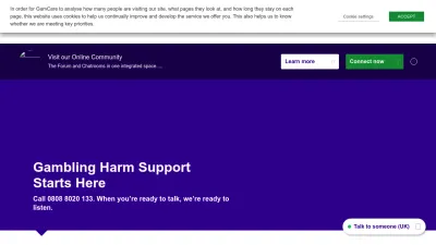 Screenshot preview of gamcare.org.uk