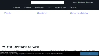 Screenshot preview of paizo.com