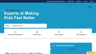 Screenshot preview of phoenixchildrens.org