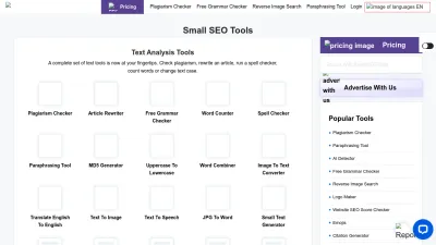 Screenshot preview of smallseotools.com