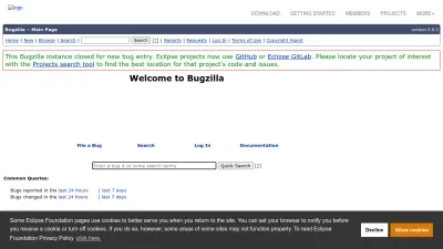 Screenshot preview of bugs.eclipse.org