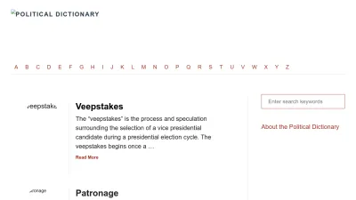 Screenshot preview of politicaldictionary.com