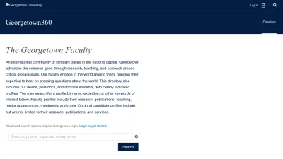 Screenshot preview of gufaculty360.georgetown.edu