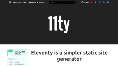 Screenshot preview of 11ty.dev