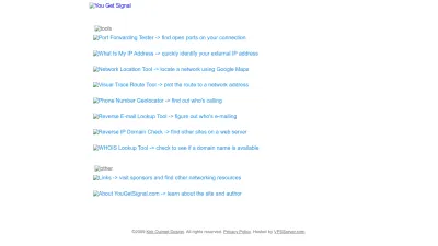 Screenshot preview of yougetsignal.com
