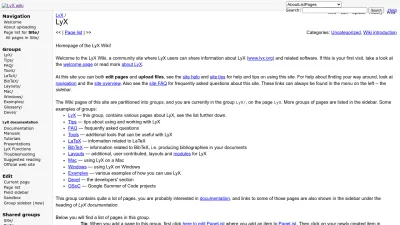 Screenshot preview of wiki.lyx.org