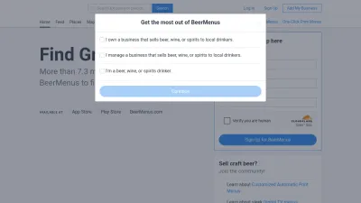 Screenshot preview of beermenus.com