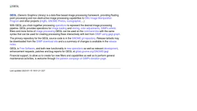 Screenshot preview of gegl.org