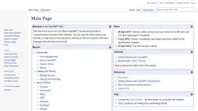 Screenshot preview of wiki.openmpt.org