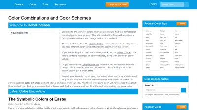 Screenshot preview of colorcombos.com