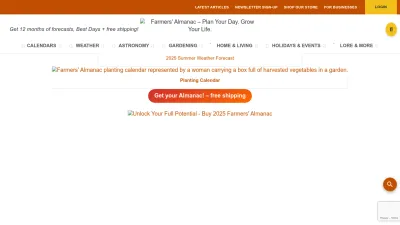 Screenshot preview of farmersalmanac.com