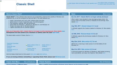Screenshot preview of classicshell.net
