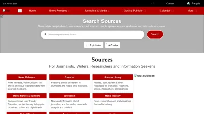 Screenshot preview of sources.com