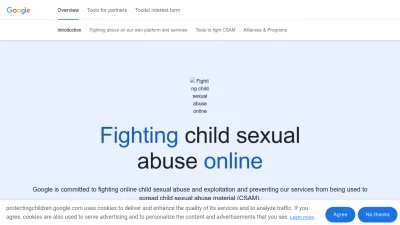 Screenshot preview of protectingchildren.google