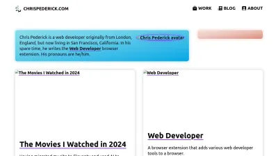 Screenshot preview of chrispederick.com
