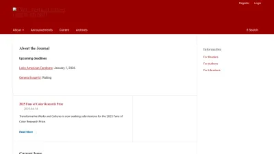 Screenshot preview of journal.transformativeworks.org