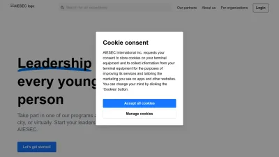 Screenshot preview of aiesec.org
