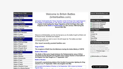 Screenshot preview of britishbattles.com