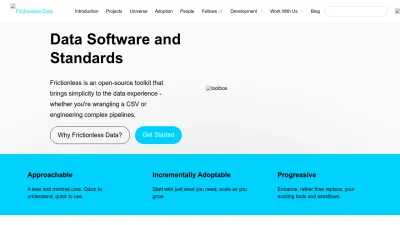 Screenshot preview of frictionlessdata.io