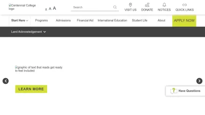 Screenshot preview of centennialcollege.ca